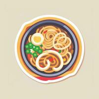 AI generated Ramen Noodle Portrait Avatar Clip Art Gamer Icon Sticker Decoration Simple Background photo