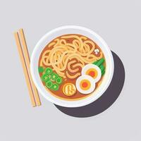 AI generated Ramen Noodle Portrait Avatar Clip Art Gamer Icon Sticker Decoration Simple Background photo