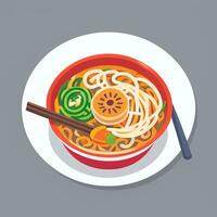 ai generado ramen fideos retrato avatar acortar Arte jugador icono pegatina decoración sencillo antecedentes foto