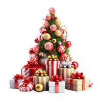 Natale albero con scatola ai generativo png