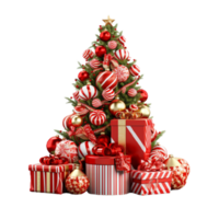 christmas tree with box ai generative png