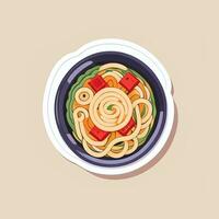 ai generado ramen fideos retrato avatar acortar Arte jugador icono pegatina decoración sencillo antecedentes foto