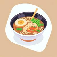 AI generated Ramen Noodle Portrait Avatar Clip Art Gamer Icon Sticker Decoration Simple Background photo