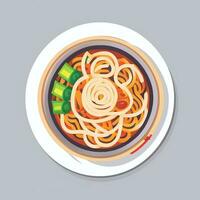 AI generated Ramen Noodle Portrait Avatar Clip Art Gamer Icon Sticker Decoration Simple Background photo