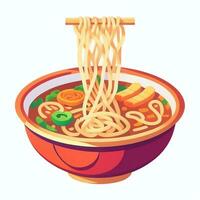 AI generated Ramen Noodle Portrait Avatar Clip Art Gamer Icon Sticker Decoration Simple Background photo