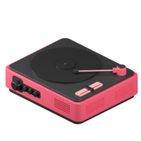 3D rendering of a retro vynil record player illustration png