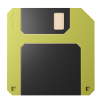 3D rendering of a retro floppy disk illustration png