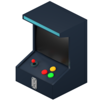 3D rendering of a retro arcade game illustration png