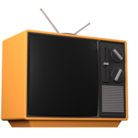 3D rendering of a retro television illustration png