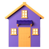 3D Stylized House. Object on a transparent background png