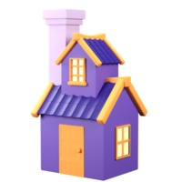 3D Stylized House. Object on a transparent background png