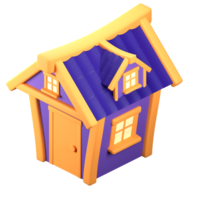 3D Stylized House. Object on a transparent background png