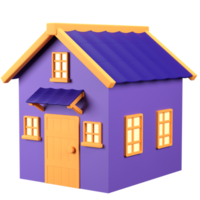 3D Stylized House. Object on a transparent background png