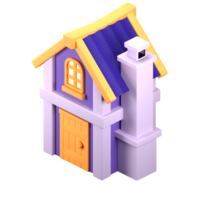 3D Stylized House. Object on a transparent background png