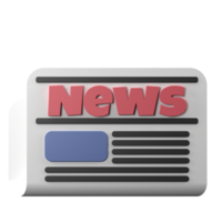 3D rendering of an isometric newspaper blog illustration. Object on a transparent background. png