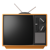 3d renderen van een retro televisie illustratie png