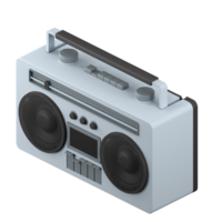 3D rendering of a retro tape recorder illustration png