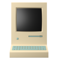 3D rendering of a retro computer illustration png