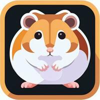 AI generated Cute Hamster Portrait Avatar Clip Art Gamer Icon Sticker Decoration Simple Background photo