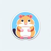 AI generated Cute Hamster Portrait Avatar Clip Art Gamer Icon Sticker Decoration Simple Background photo