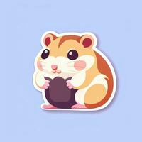 AI generated Cute Hamster Portrait Avatar Clip Art Gamer Icon Sticker Decoration Simple Background photo