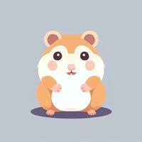 AI generated Cute Hamster Portrait Avatar Clip Art Gamer Icon Sticker Decoration Simple Background photo