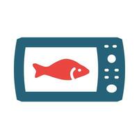 Fish Finder Vector Glyph Two Color Icon For Personal And Commercial Use.