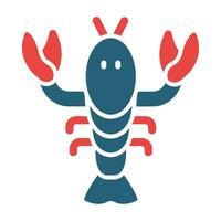 Lobster Vector Glyph Two Color Icon For Personal And Commercial Use.