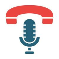 Recorded Call Vector Glyph Two Color Icon For Personal And Commercial Use.