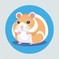 AI generated Cute Hamster Portrait Avatar Clip Art Gamer Icon Sticker Decoration Simple Background photo