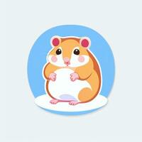 AI generated Cute Hamster Portrait Avatar Clip Art Gamer Icon Sticker Decoration Simple Background photo