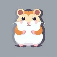 AI generated Cute Hamster Portrait Avatar Clip Art Gamer Icon Sticker Decoration Simple Background photo