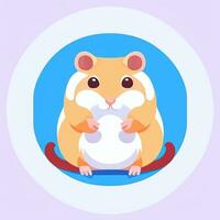 AI generated Cute Hamster Portrait Avatar Clip Art Gamer Icon Sticker Decoration Simple Background photo