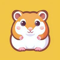 AI generated Cute Hamster Portrait Avatar Clip Art Gamer Icon Sticker Decoration Simple Background photo