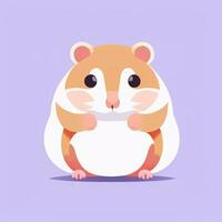 AI generated Cute Hamster Portrait Avatar Clip Art Gamer Icon Sticker Decoration Simple Background photo