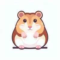 AI generated Cute Hamster Portrait Avatar Clip Art Gamer Icon Sticker Decoration Simple Background photo