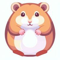 AI generated Cute Hamster Portrait Avatar Clip Art Gamer Icon Sticker Decoration Simple Background photo