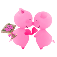 Rosa Schwein Aquarell malen, Rosa Schwein Illustration, Rosa Schwein Clip Art, Valentinsgrüße Clip Art png