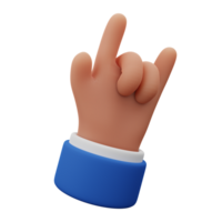 Rock pose hands with 3 fingers raised upwards png