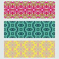 four colorful geometric patterns vector