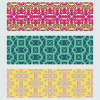 four colorful geometric patterns vector