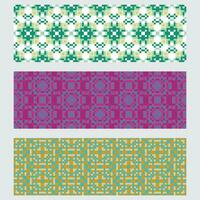 four colorful geometric patterns vector