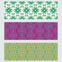 four colorful geometric patterns vector