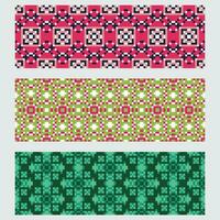 four different colored geometric patterns vector