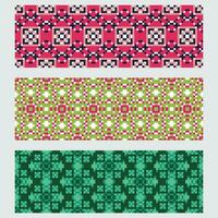 four different colored geometric patterns vector