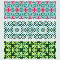set of geometric patterns in different colors vector