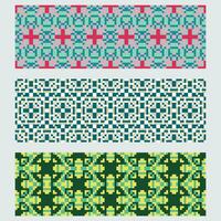 set of geometric patterns in different colors vector