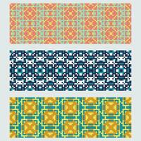 set of geometric patterns in different colors vector