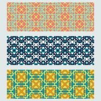 set of geometric patterns in different colors vector