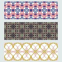 four different patterns with geometric shapes vector